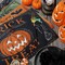 4Pcs Halloween Placemats Pumpkin Bat Black Cat Skeleton Table Mat(Colorful)